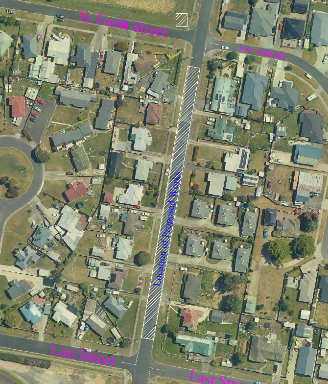 The image shows the section of Percival street that is to be undertaking roadworks