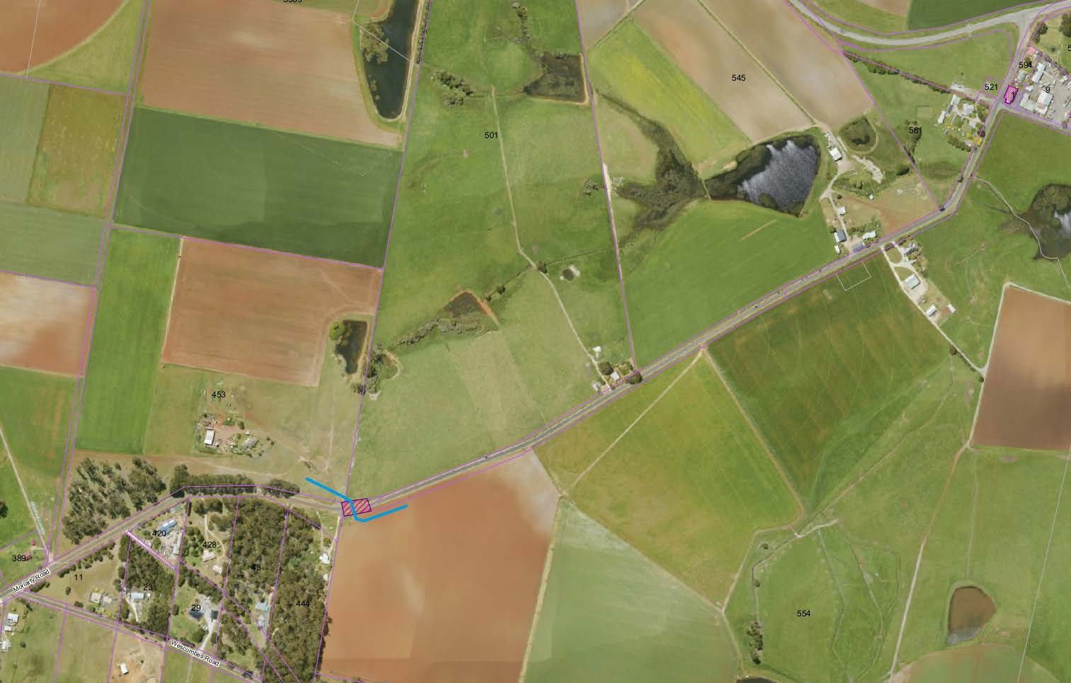 The image depicts the road closure on 501 Moriarty Road