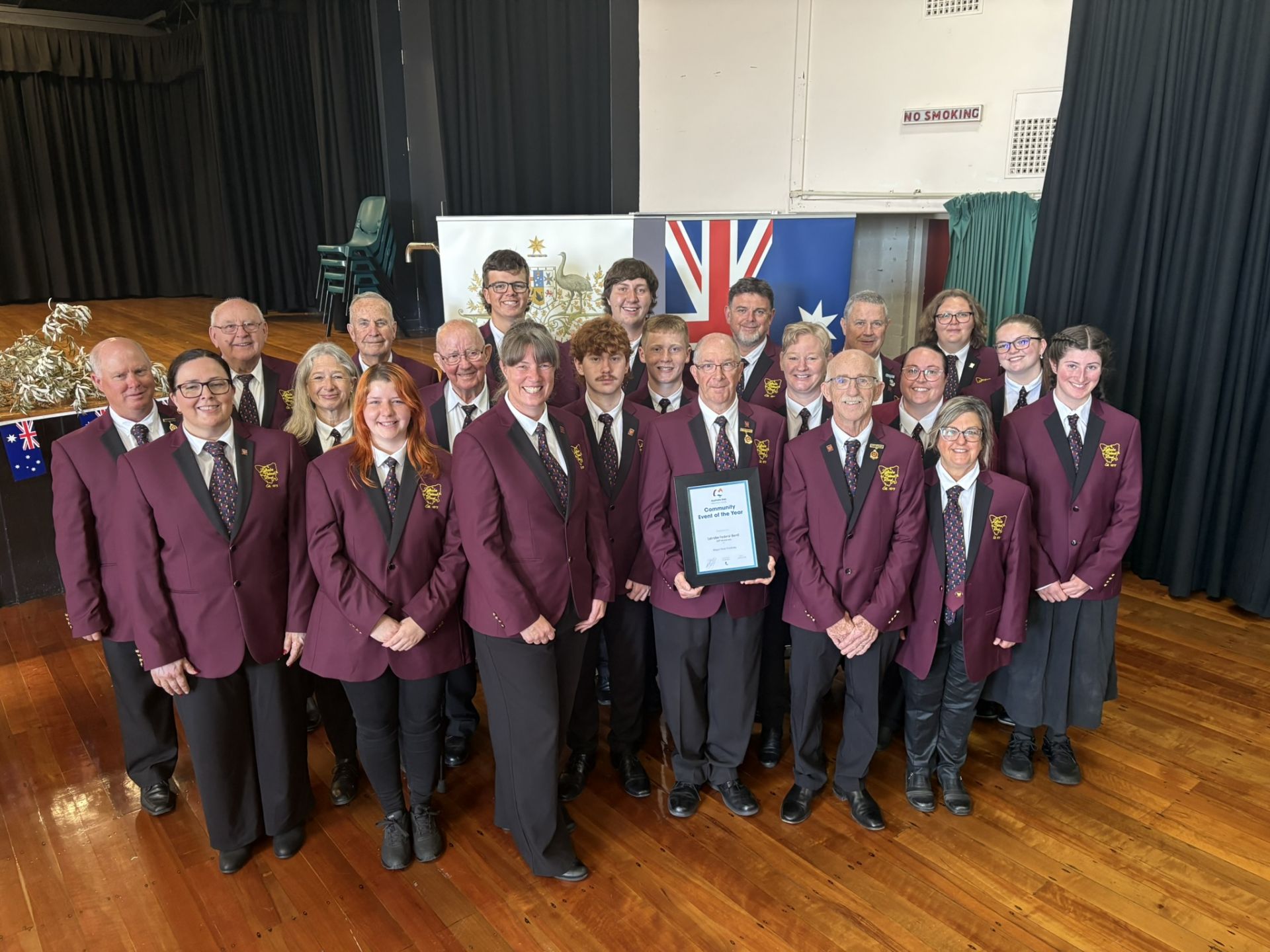 A photo of the Latrobe Federal Band members