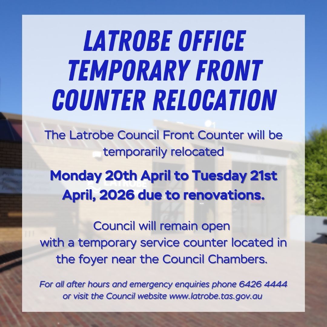 This image shows information regarding the temporary office changes at Latrobe council.